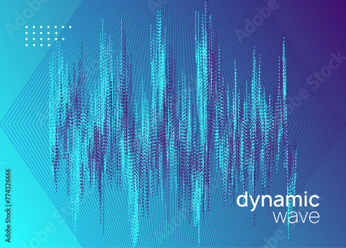 Techno Set. Fest Design. Blue Edm Event. Concert Invite. Nightclub Disco Illustration. Violet Music Banner. Dance Trance Graphic. Pink Techno Set