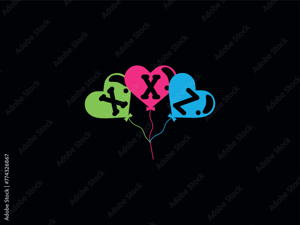 Love Herat XXZ Letter Logo Design Vector Image Love Herat XXZ Letter Logo Design Vector Image