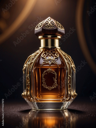 Oud Perfume bottle with agar wood concept