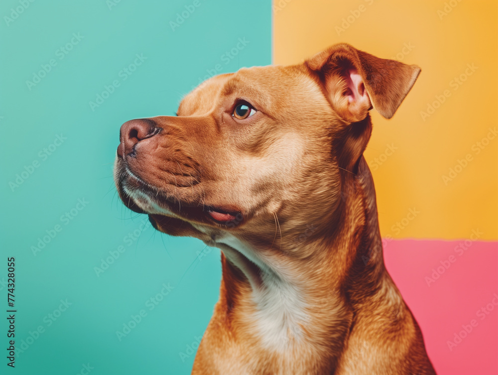 Vibrant Dog Portraits: Isolated on Color Background