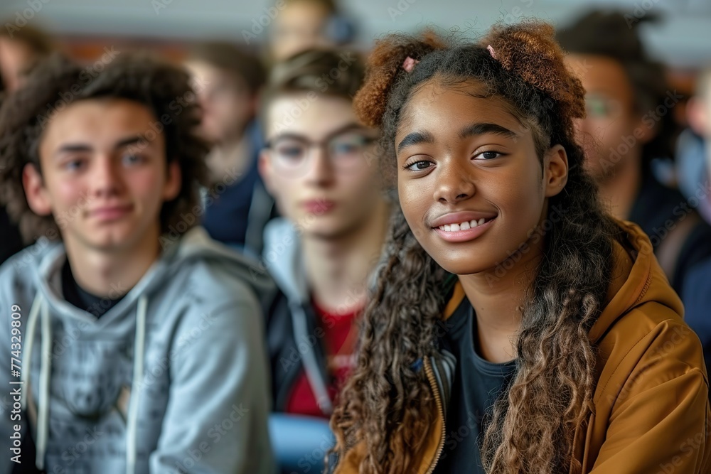 Embracing Diversity in Education Multiethnic Group of Attentive University Students Engaged in a Lecture Hall