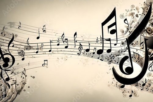 music background with musical notes and copyspace