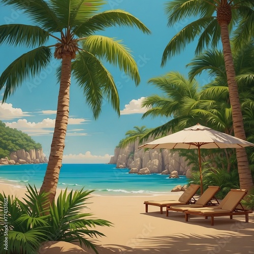 Urlaub auf einsamer Insel. Generative AI Technologie