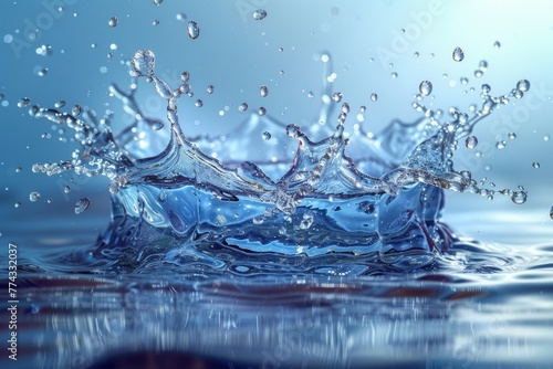 Modern water splash with transparency