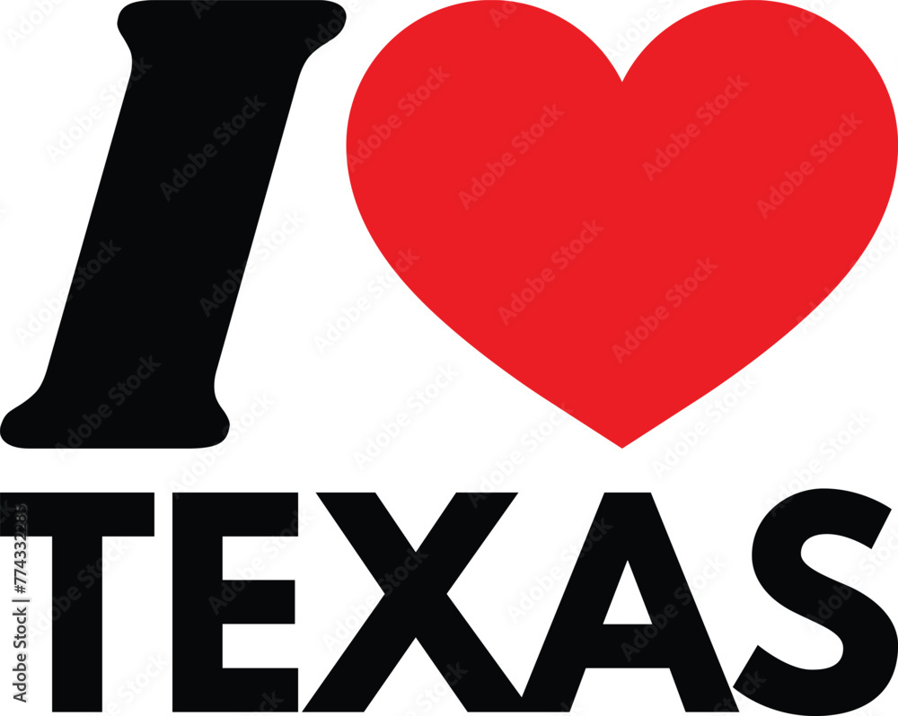 I love Texas isolated on white background . Texas love symbol . Vector illustration I love Texas isolated on white background . Texas love symbol . Vector illustration