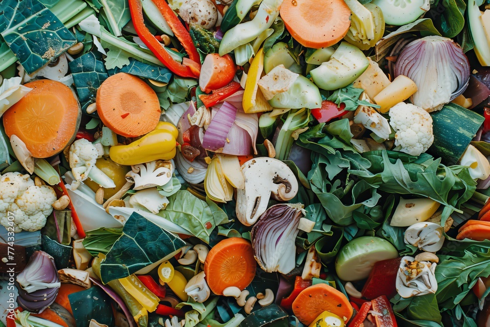 Packages with unappetizing food symbolize excess and waste of food Packages with unappetizing food symbolize excess and waste of food