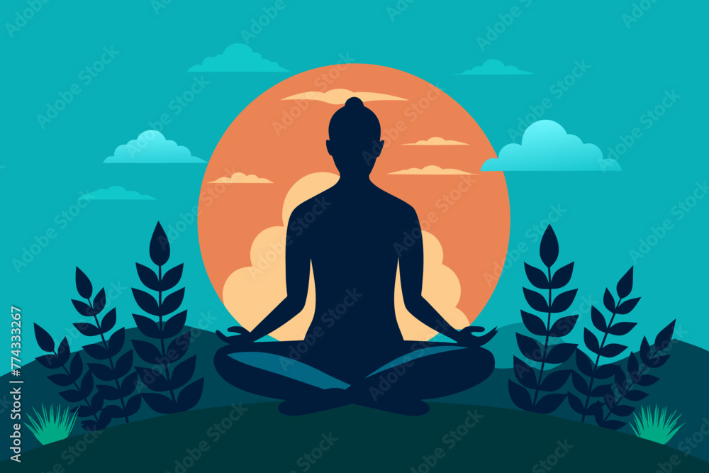 Meditation silhouette