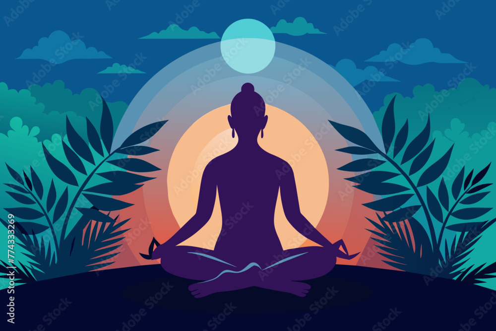 Meditation silhouette