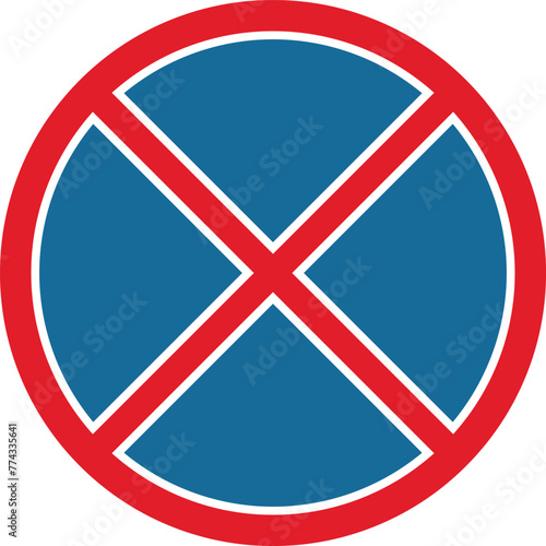 No stopping road sign icon isolated on white background . No parking traffic sign . Vector illustration