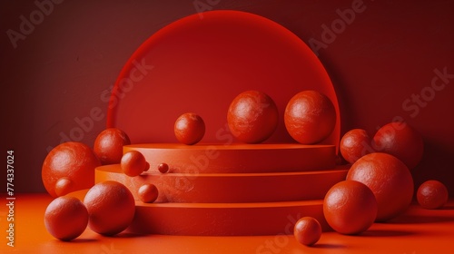 Red Balls on Red Block