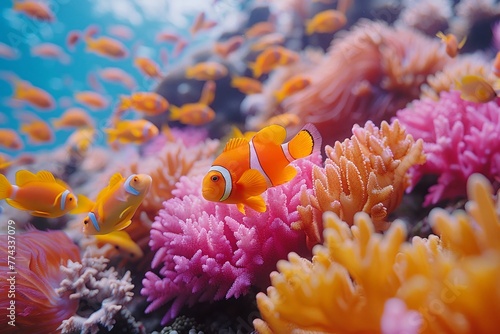 Underwater exploration of colorful coral reefs and exotic sea creatures © Premreuthai