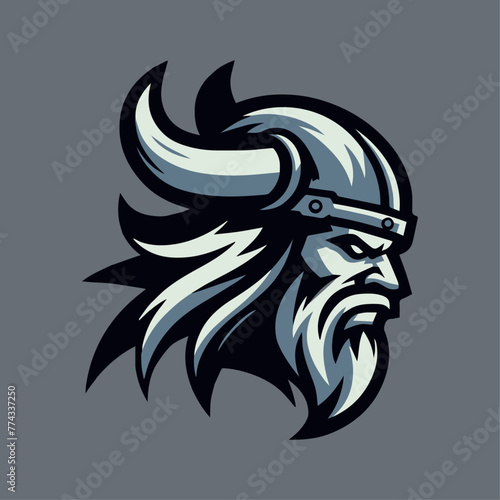 Viking Vector Mascot Logo: Fierce, Custom Sports Team Emblem for Branding & Merchandise