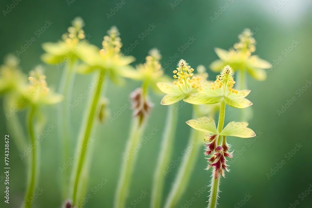 Closeup of alumroot (Heuchera micrantha) flower against a blurred background with copyspace Closeup of alumroot (Heuchera micrantha) flower against a blurred background with copyspace