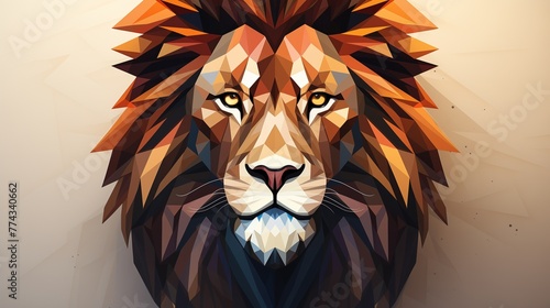 A minimalistic logo icon of a geometric lion.