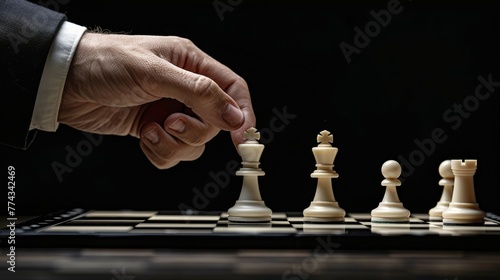 Man Engaged in Chess Game