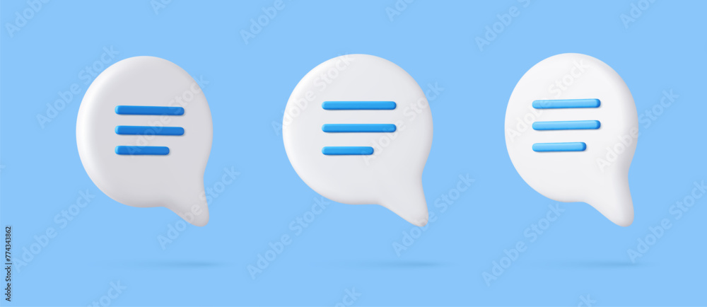 3d Blank white speech bubble pin 3d Blank white speech bubble pin