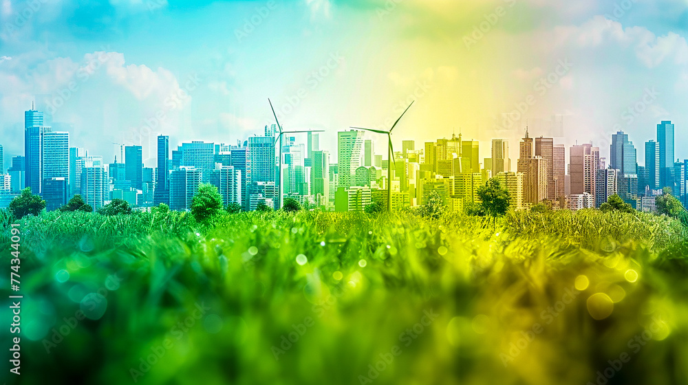 The cycle of renewable energy sources depicted in a spectrum of greens and blues, highlighting the flow of sustainable power The cycle of renewable energy sources depicted in a spectrum of greens and blues, highlighting the flow of sustainable power