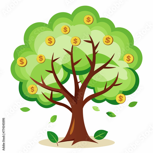 Money Tree, Vector graphics element silhouette illustration
