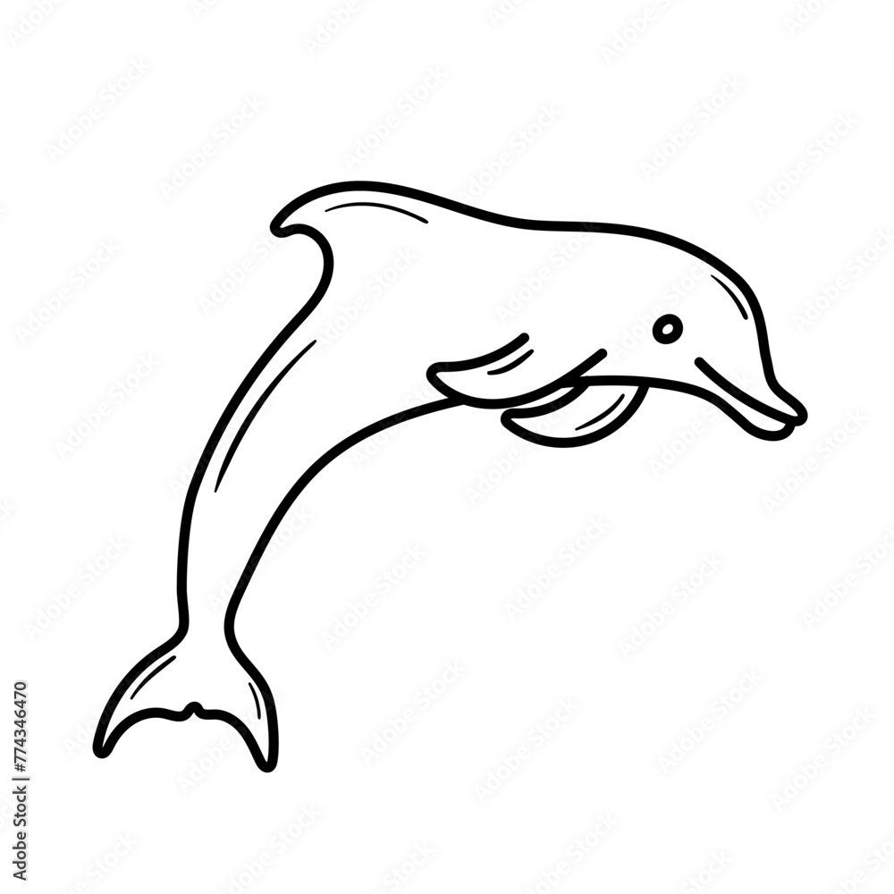Dolphin vector icon in doodle style. Symbol in simple design. Cartoon object hand drawn isolated on white background. Dolphin vector icon in doodle style. Symbol in simple design. Cartoon object hand drawn isolated on white background.