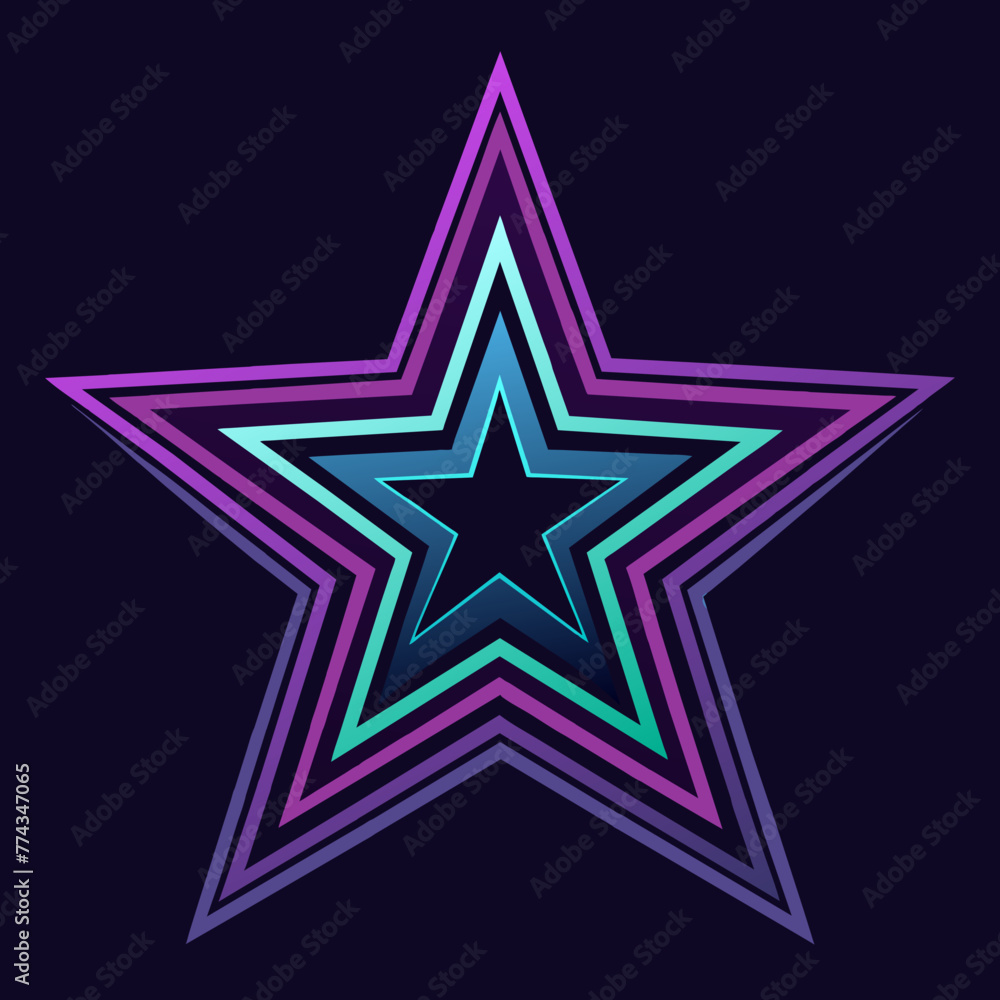 Neon Star Shape, Vector graphics element silhouette illustration Neon Star Shape, Vector graphics element silhouette illustration