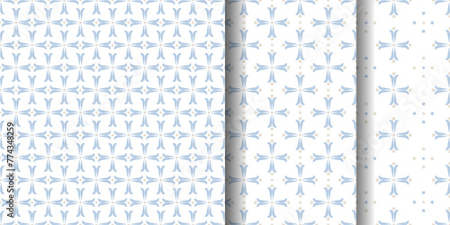 Bohemian style rustic and floral geometric pattern design pastel blue floral background for wallpaper, home decoration, textile, linen, boys nursery