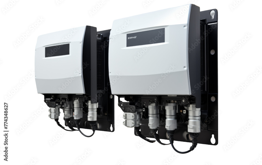 Two white machines standing side by side in a neat and orderly manner Two white machines standing side by side in a neat and orderly manner