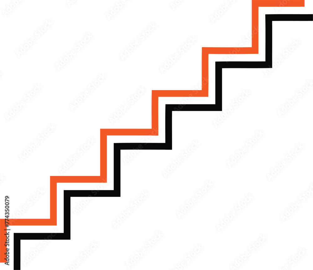 Orange and black arrow, red arrow background Orange and black arrow, red arrow background