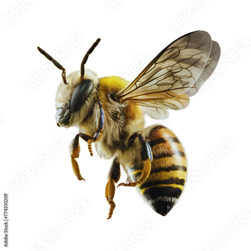 a stunning bee is flying, isolated on transparent background © dtfashion7
