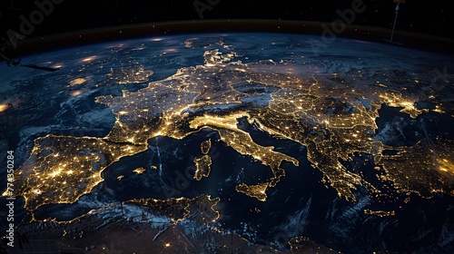 Illuminated Globe: Earth Glowing in the Dark