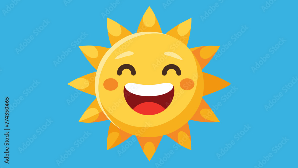 Smiling Summer Sun Emoticon, Vector graphics element silhouette illustration Smiling Summer Sun Emoticon, Vector graphics element silhouette illustration