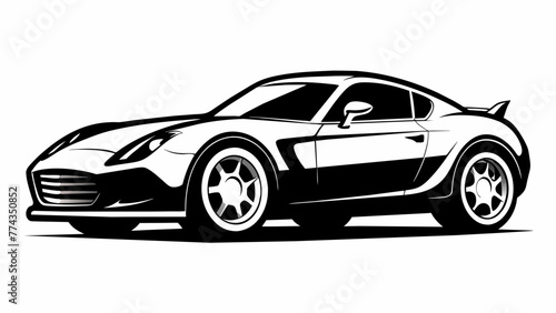 Modern Sports car, Vector graphics element silhouette illustration