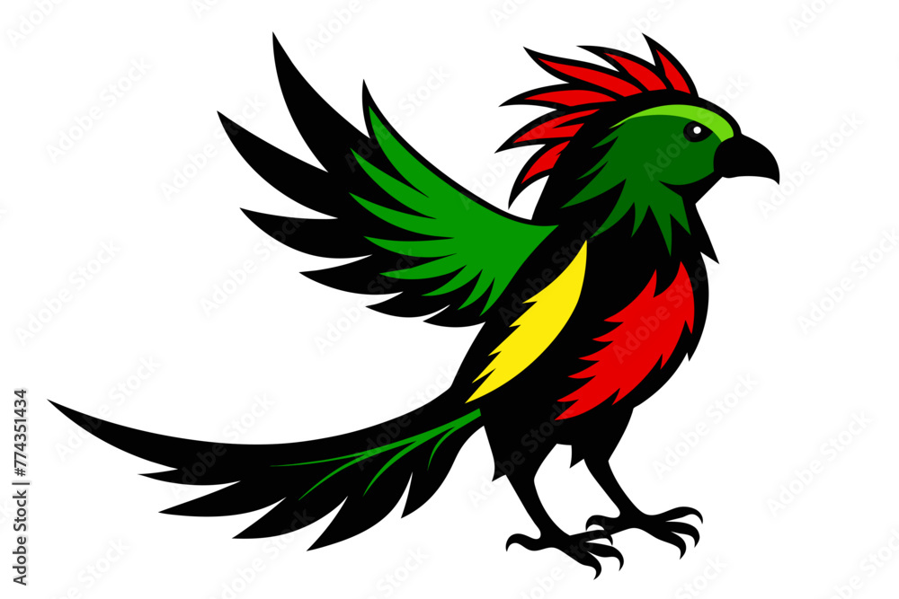 silhouette color image,Marley bird ,vector illustration,white background