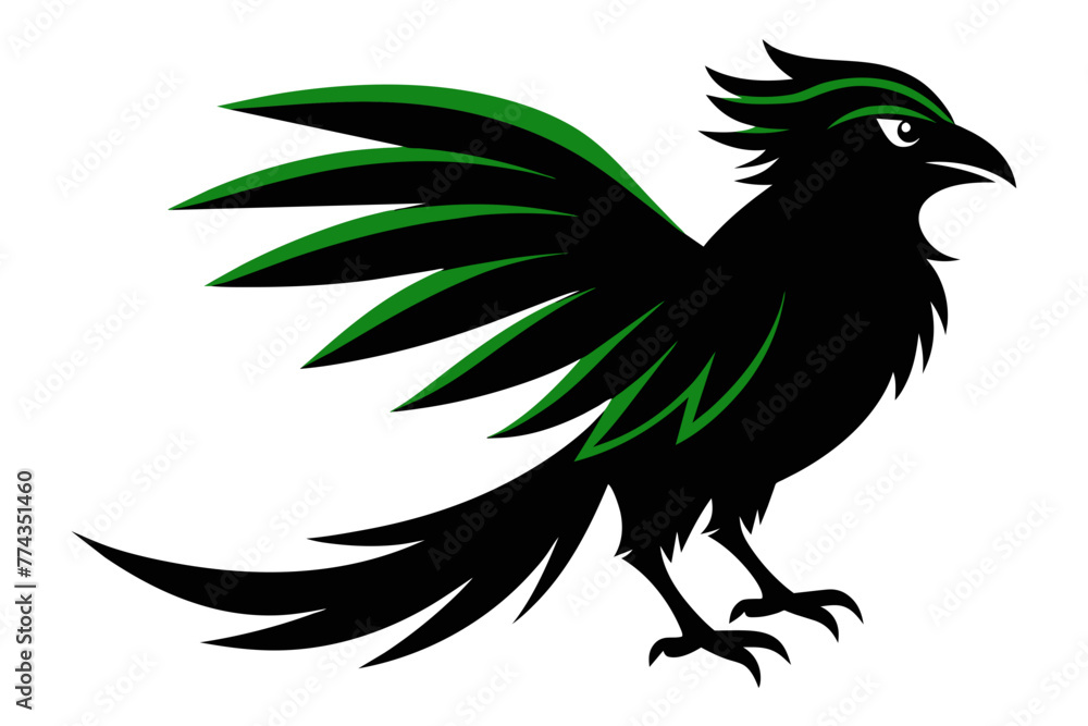 Fototapeta premium silhouette color image,Marley bird ,vector illustration,white background