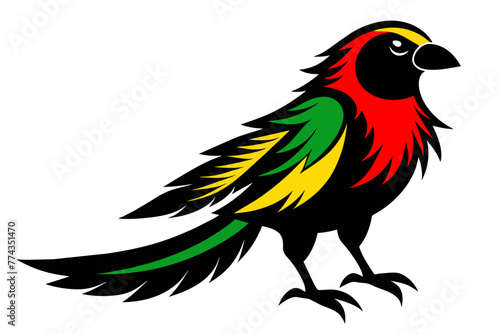 silhouette color image,Marley bird ,vector illustration,white background