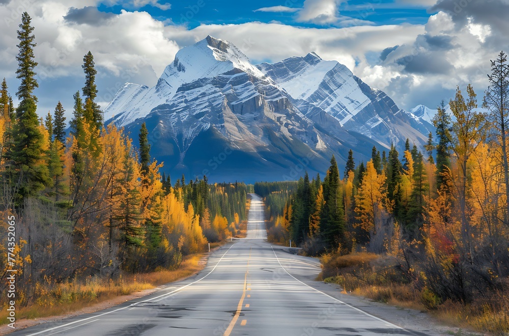 breathtaking Icefield Parkway road in Canada