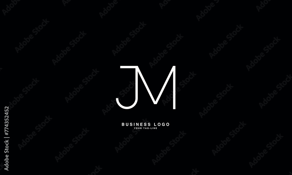 JM, MJ, J, M, Abstract Letters Logo Monogram JM, MJ, J, M, Abstract Letters Logo Monogram