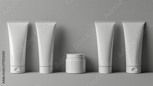 Three White Tubes Aligned on Wall