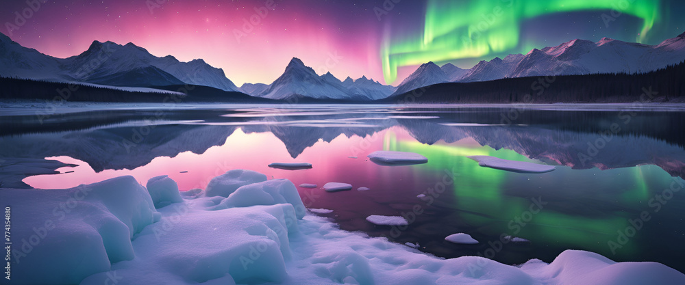 Aurora in the mountains Aurora in the mountains