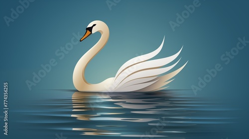 A graceful swan logo icon with a serene, elegant posture.