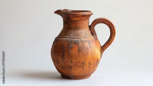 Clay Pitcher from Biblical Times on White Background Generative AI © Alex