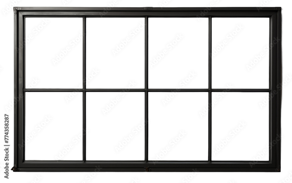 A black window stands out against a white background in a bold and striking contrast A black window stands out against a white background in a bold and striking contrast