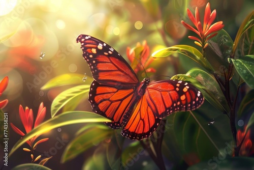 Monarch Butterfly in Morning Light