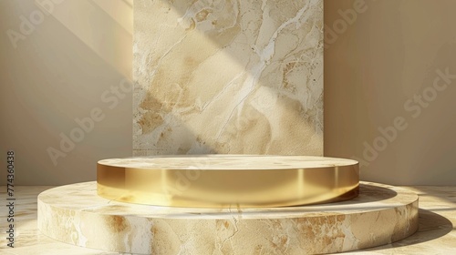 Elegant Room With Marble Flooring and Walls