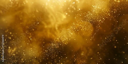 A gold colored wave with glittery particles in the water © inspiretta
