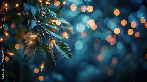 Blurry Tree With Lights at Night