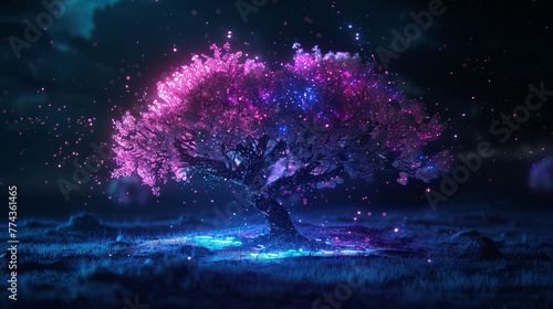 Fantasy magic tree, landsca...