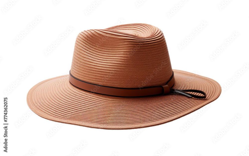 A brown hat adorned with a ribbon around its brim, adding a touch of elegance A brown hat adorned with a ribbon around its brim, adding a touch of elegance