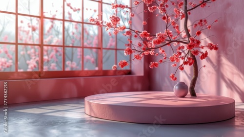 Tree in Vase by Window