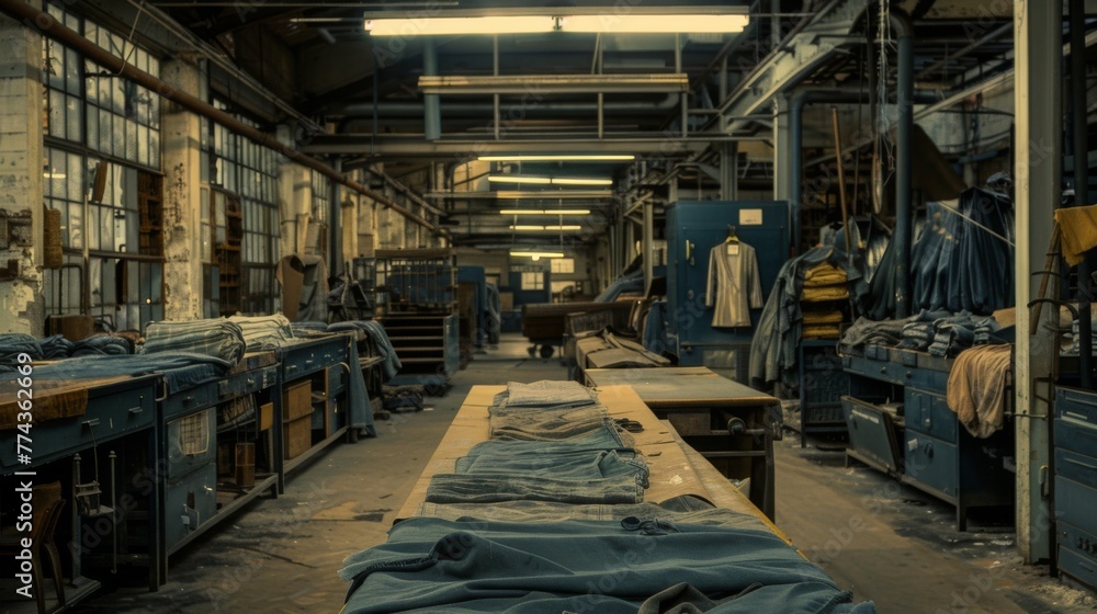 Old clothing factory. Fashion industry.