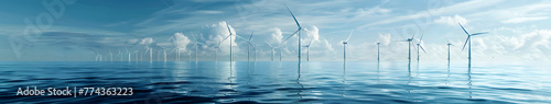 Offshore windpark background, renewable energy wallpaper, climate change